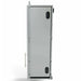 Side view of Sunstone SWC18FSDL 18-inch full height left swing wall cabinet with stainless steel frame and mounting cutouts