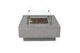 Tempered glass wind guard for the Elementi Manhattan fire table to ensure flame stability.