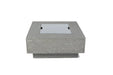 Rectangular stainless steel lid accessory designed to protect the burner of an Elementi Manhattan fire pit.