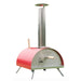 WPPO Le Peppe black portable wood-fired pizza oven with a stainless steel chimney and side handles.