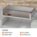 Labeled diagram of Blackstone Kitchen Insulation Jacket highlighting integrated trim kit, drainage channel, utility grommet, and durable 304 stainless steel construction.