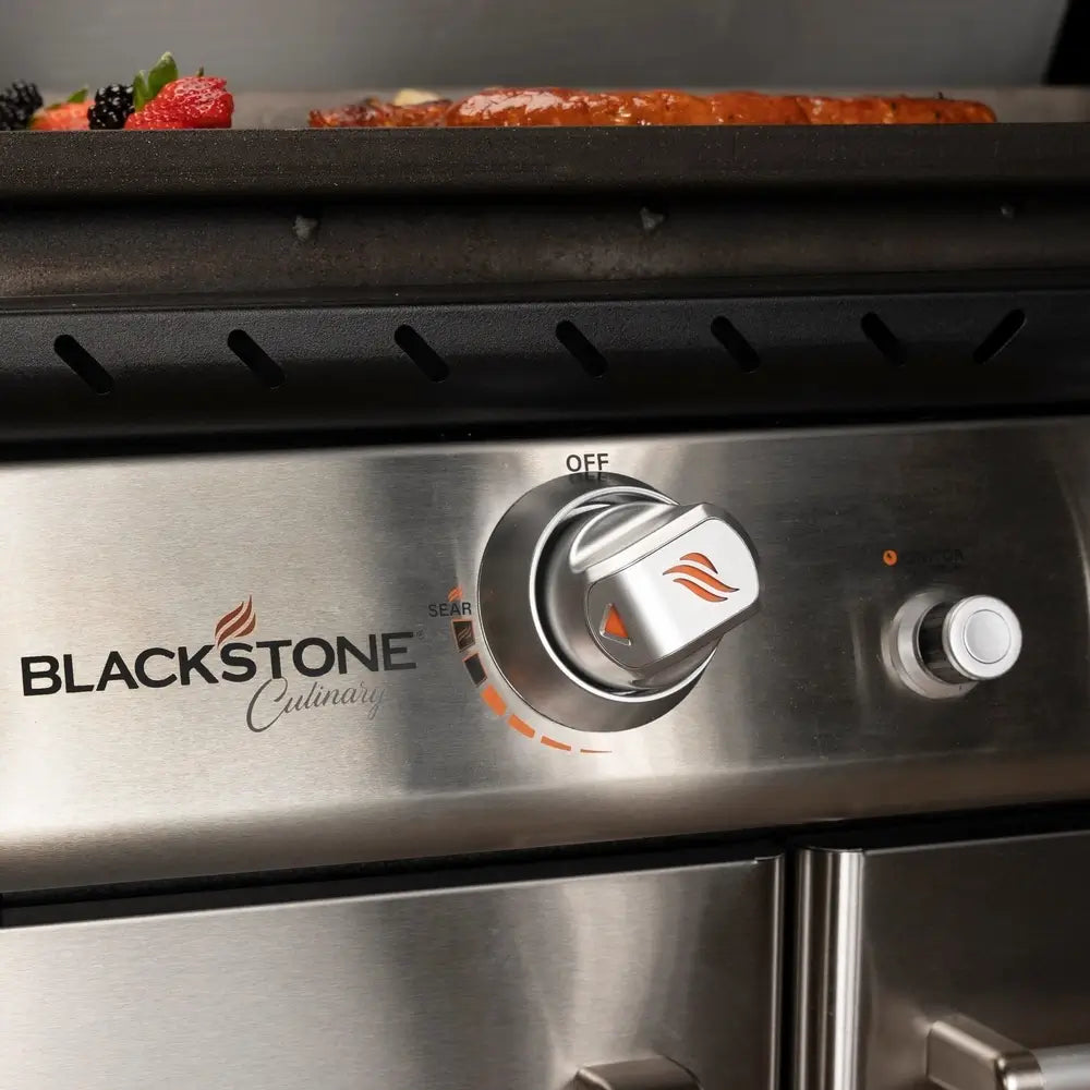 Blackstone Culinary griddle burner knob with built-in ignitor and sear control for precision cooking