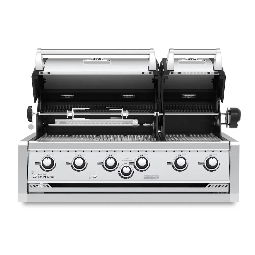 Broil King Imperial S 670 Built-In Grill, 6-Burner Gas Front View Closed Lid