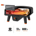 Leggero Pro pizza oven interior diagram showing airflow and rotating 13-inch stone for even heat distribution