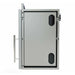 Side profile of the Sunstone SWC18CSDL 18 inch upper wall left swing cabinet showing the cabinet box, mounting frame, and black protective bumpers inside the opening. The view makes the left swing door configuration and wall cabinet construction easier to see.