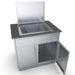 Sunstone SBC36CDD base cabinet configured with a built-in drop-in ice chest and open storage door.