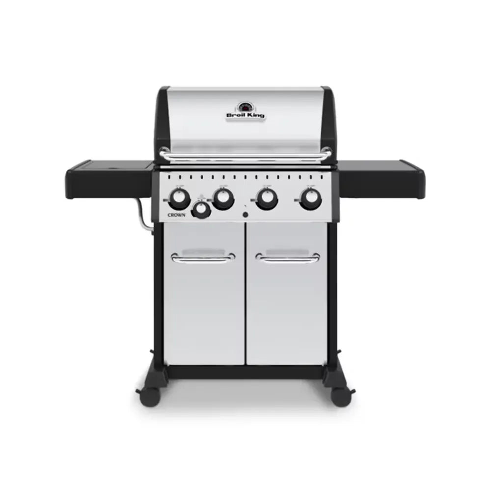 Broil King Crown S 440 grill with side burner, front view