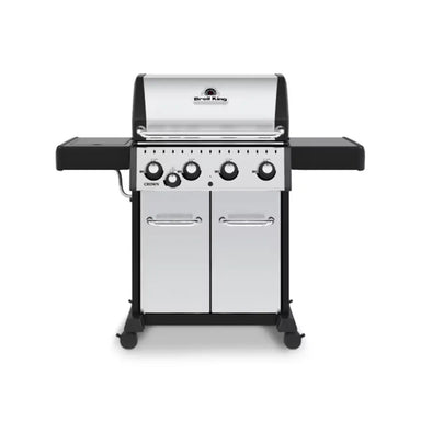 Broil King Crown S 440 grill with side burner, front view