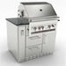 Sunstone SBC6SPEL 6-inch electrical spacer cabinet installed in a professional outdoor kitchen island next to a gas grill and granite countertop.