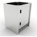 Rear view of Sunstone SBC24FDD cabinet highlighting the pre-punched utility ports for easy gas and electrical line access in outdoor kitchens.