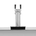 Summerset RFR-TAP-2 double keg tap tower with chrome finish, black handles, and drip tray.