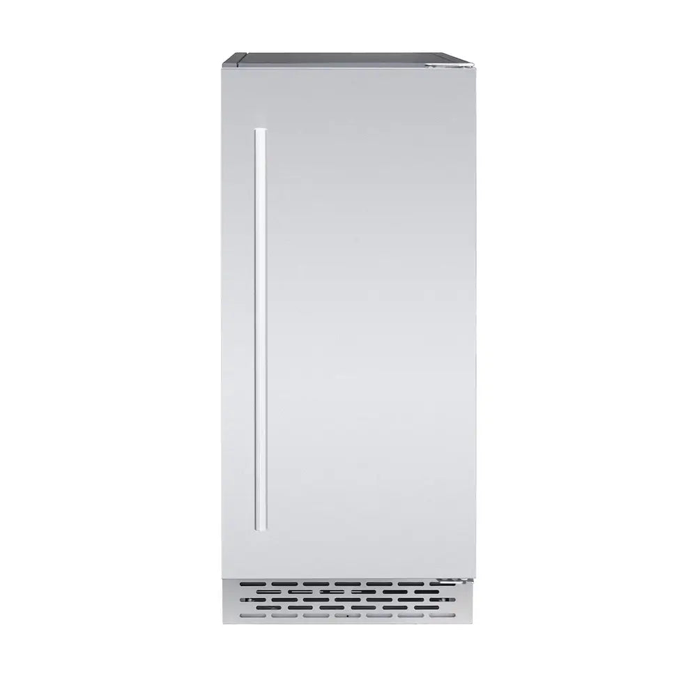 Summerset IM-15N 15-inch Outdoor Ice Maker with solid stainless steel door, built-in ready.