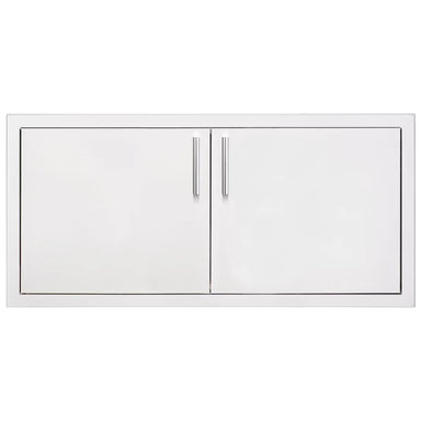Summerset DP-36DC 36" built-in dry storage pantry with stainless steel double access doors.