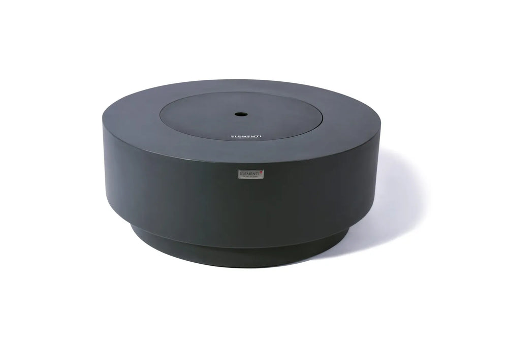 Elementi Plus Nimes OFG414DG dark gray fire table with matching burner lid.