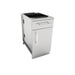 Rear perspective of the Sunstone SBC18CSDR cabinet showing the pre-drilled utility knockouts for easy plumbing and electrical installation in an outdoor kitchen island.