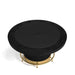RAM Game Room PRO60TBL-B matte black round poker table with gold foot rail and cup holders
