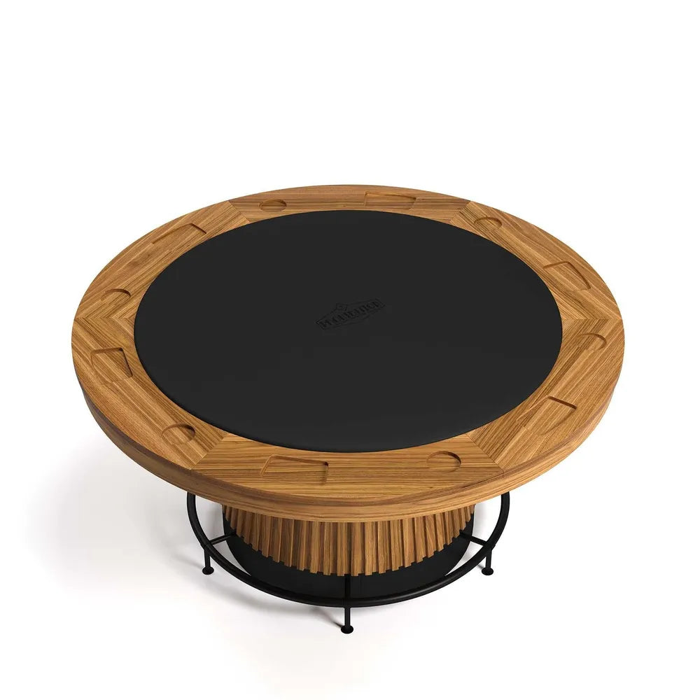 RAM Game Room PRO60TBL-W walnut poker table with cup holders and foot rail