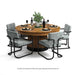 RAM Game Room PRO60TBL-W walnut dining top with gray chairs