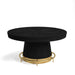 RAM Game Room PRO60TBL-B matte black round poker table with brass foot rail and fluted pedestal base