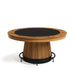 RAM Game Room PRO60TBL-W matte walnut round poker table with black playing surface and foot rail