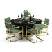 RAM Game Room PRO60TBL-B black poker table with green chairs