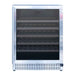 Front view of Summerset RFR-24W 24-inch outdoor wine cooler with stainless steel trim and door lock.