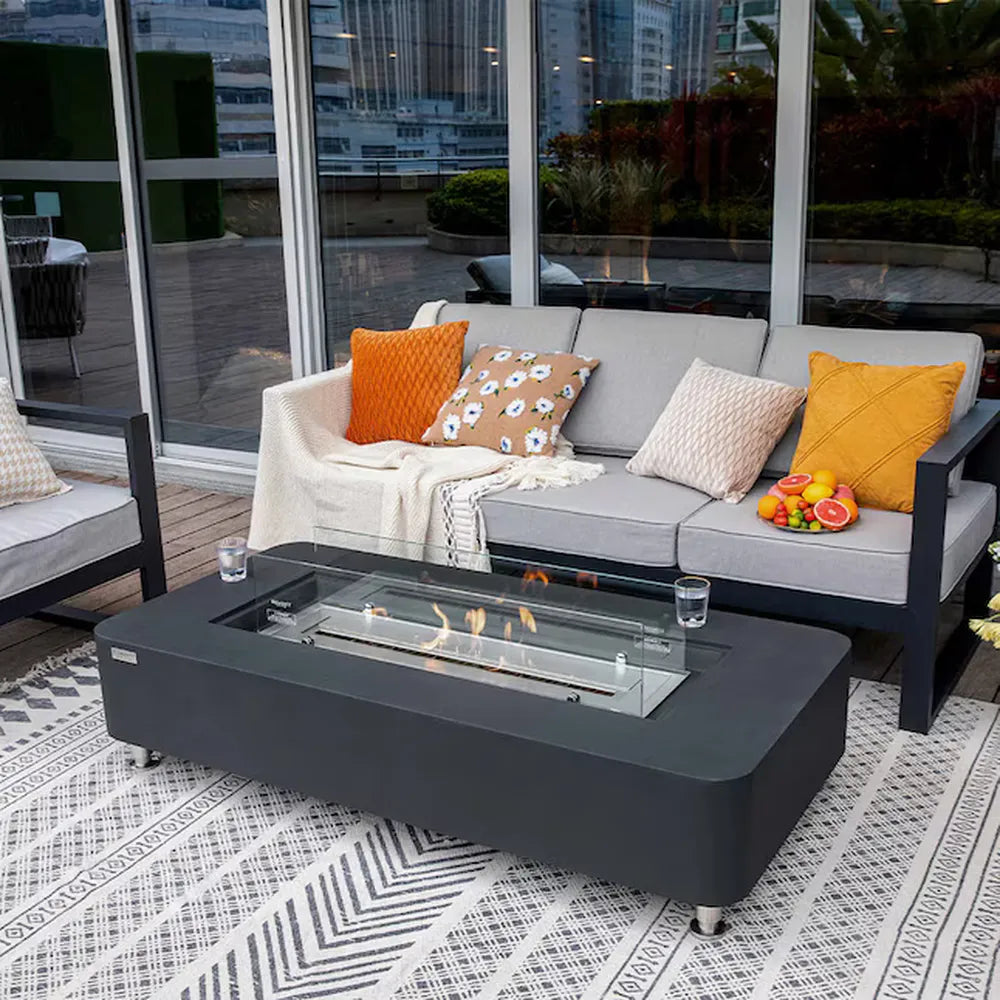 Elementi ECG01SL Sydney Ethanol Fire Table, Slate Black