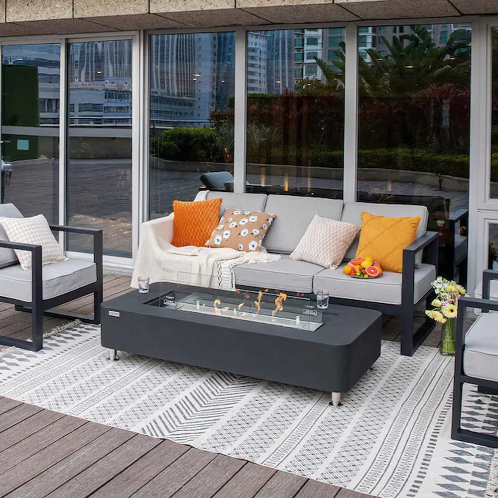 Elementi ECG01SL Sydney Ethanol Fire Table, Slate Black