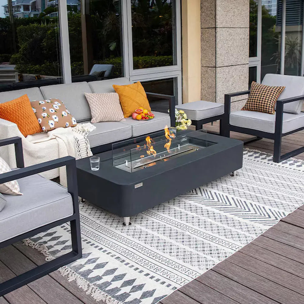 Elementi ECG01SL Sydney Ethanol Fire Table, Slate Black