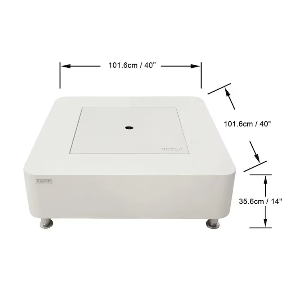 Dimensions for Elementi ECG02CW Perth Ethanol Fire Table 43k BTU showing 55.1 inch length and 15.7 inch height.