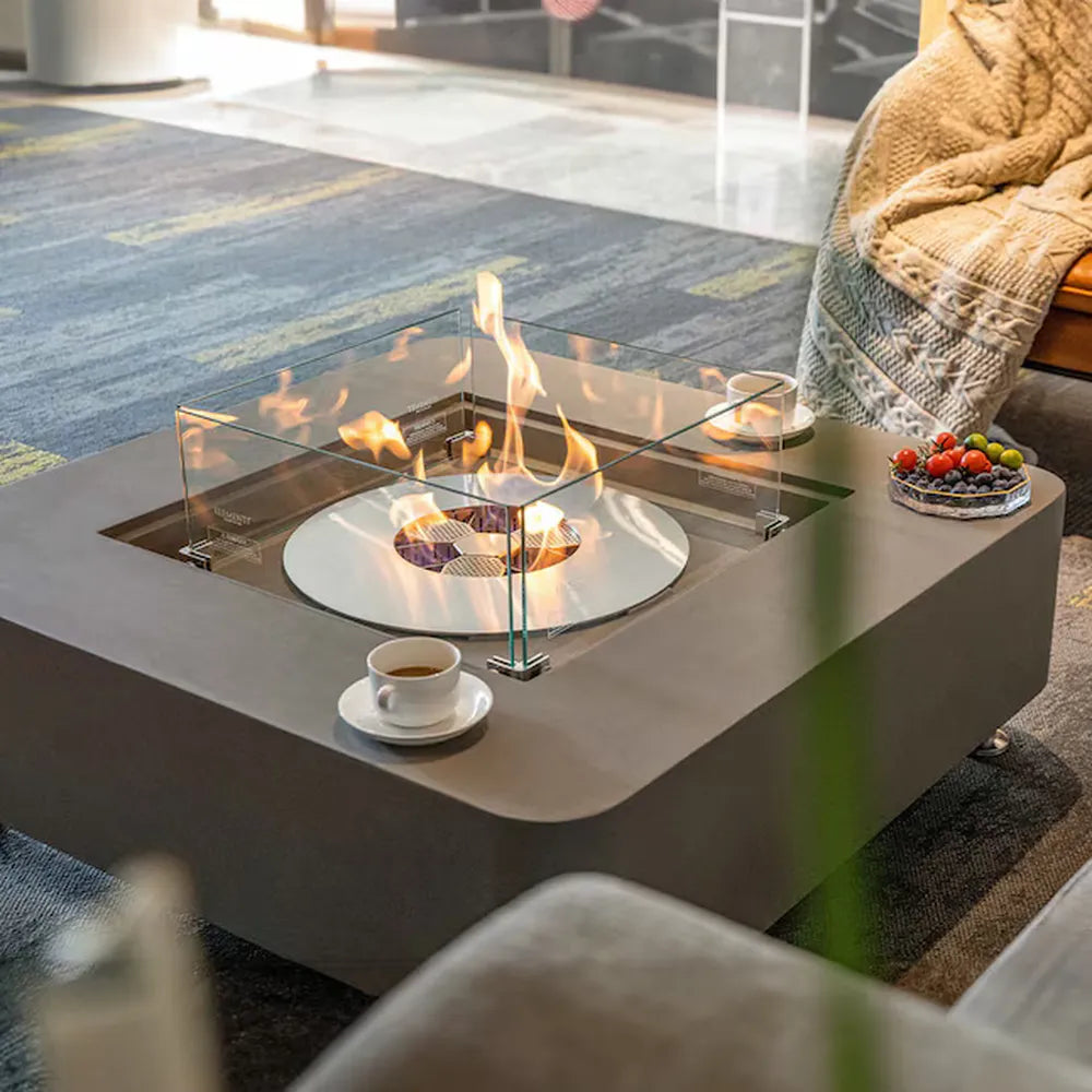Elementi ECG02SG Perth Ethanol Fire Table, 40in Square