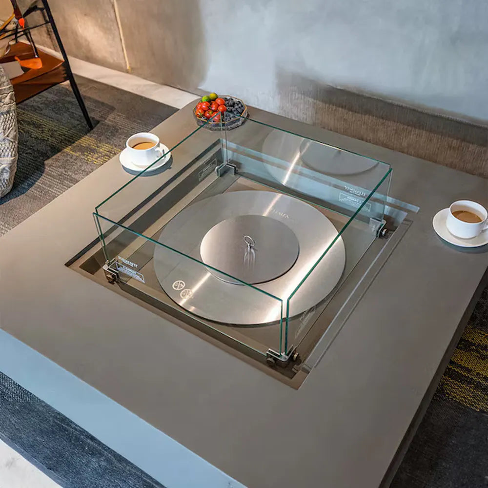 Elementi ECG02SG Perth Ethanol Fire Table, 40in Square
