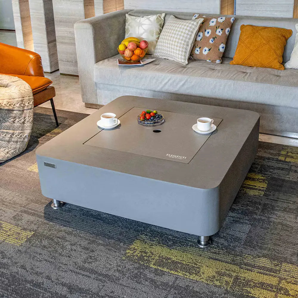Elementi ECG02SG Perth Ethanol Fire Table, 40in Square