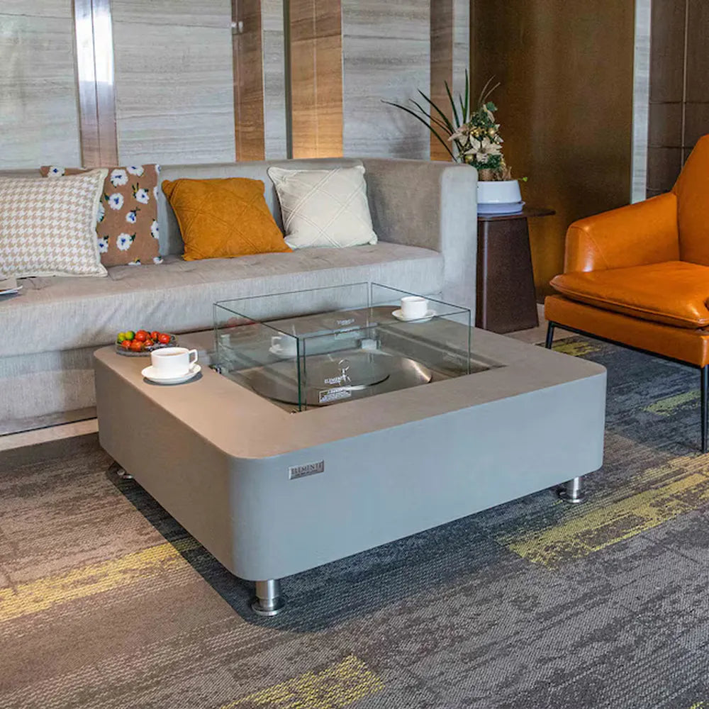 Elementi ECG02SG Perth Ethanol Fire Table, 40in Square