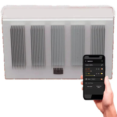 Bromic Eclipse Smart-Heat Control receiver box and mobile app for 5-channel dimmer control via WiFi/Bluetooth.