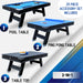Graphic illustrating the 3-in-1 functions of the Freetime Fun Sports 7' table: Pool Table, Ping Pong Table, and Table Top for dining or utility.