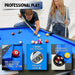Freetime Fun Sports 7' Pool Table professional play features: Pro Style K66 Cushions, 4 Hidden Leg Levelers for easy adjustment, and Expandable Euro Pockets.