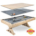 Freetime Fun Rockford 7ft Multi-Game Table with light oak finish, grey felt, and convertible tops