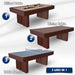 3-in-1 game table infographic for the Freetime Fun Westwood 7-ft table, illustrating its three functional uses: 1) Billiard Table, 2) Dining Table, and 3) Table Tennis.