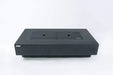 Elementi Plus Positano dark gray fire table with burner covers closed.