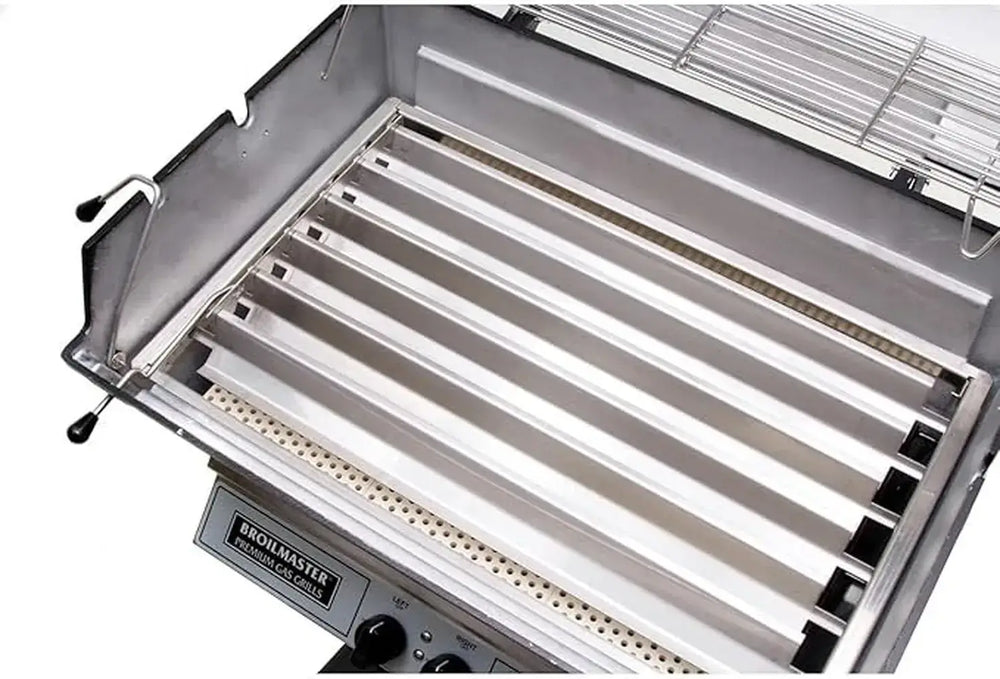 Stainless steel vaporizer system channels installed in the Broilmaster grill to evenly distribute heat and catch drippings