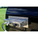 Close-up of WPPO Traditional 25 dual fuel pizza oven gas burner attachment with control knob and stainless mounting plate.
