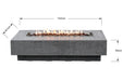 Dimensions for Elementi Hampton OFG139LG Fire Table showing 56 inch length and 14 inch height specifications.