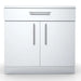 Front elevation of Sunstone 36-inch double door cabinet showing professional-grade vertical and horizontal handles.