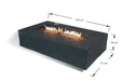 Dimensions for Elementi Plus Cape Town fire table: 142cm length, 81cm width, 35cm height.