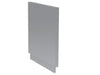 Front view of a Broil King 800050 Cabinet Side Panel Finish in a sleek metallic silver finish, designed to provide a professional end-cap for outdoor kitchen modular cabinets.