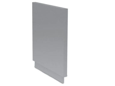 Front view of a Broil King 800050 Cabinet Side Panel Finish in a sleek metallic silver finish, designed to provide a professional end-cap for outdoor kitchen modular cabinets.