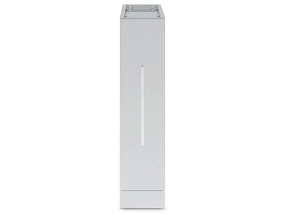 Front view of the Broil King 800060 Rear Panel Spice Cabinet Storage for outdoor kitchens, featuring a slim stainless steel profile and a long vertical handle.