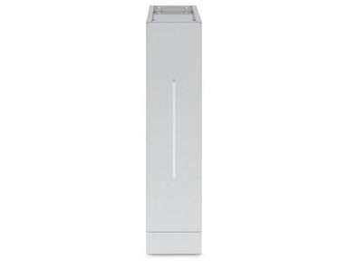 Front view of the Broil King 800060 Rear Panel Spice Cabinet Storage for outdoor kitchens, featuring a slim stainless steel profile and a long vertical handle.