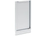 Angled perspective of the Broil King 802060 Small Cabinet Rear Panel showing mounting flanges and side profile.